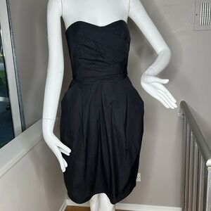 Hache Sz 40 Strapless Bustier Dress with Pockets 100% Cotton Made in Italy